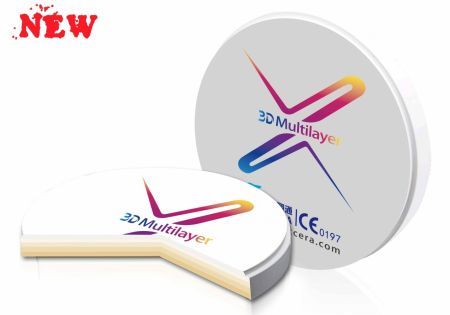 XTCERA ZrO2 – Циркониевый диск 3D Многослойный (98,5 мм, толщина диска 18 мм)