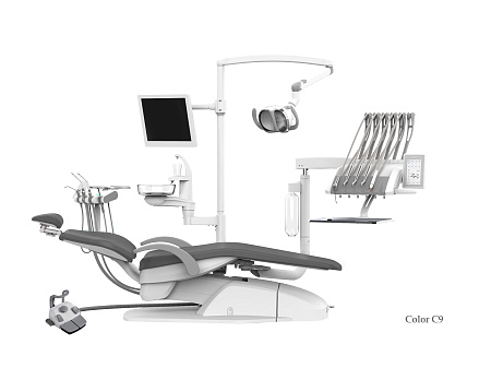 SILVERFOX 8000C-CRS0 Compact – Стоматологическая установка с верхней подачей, без гидроблока и с мягкой обивкой