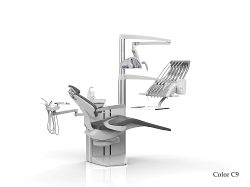 SILVERFOX 8000С CMS0 – Стоматологическая установка с верхней подачей и электрической системой управления инструментами, подачей воздуха и воды