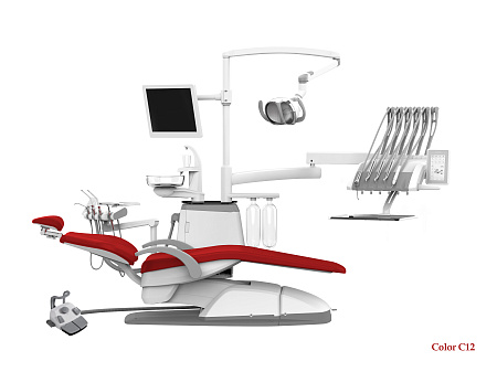 SILVERFOX 8000C-SRS0 Classic – Стоматологическая установка с верхней подачей и мягкой обивкой