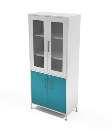 ВЗМО ШМС СКБ-2СМ – Шкаф медицинский двухстворчатый двухсекционный со стеклом