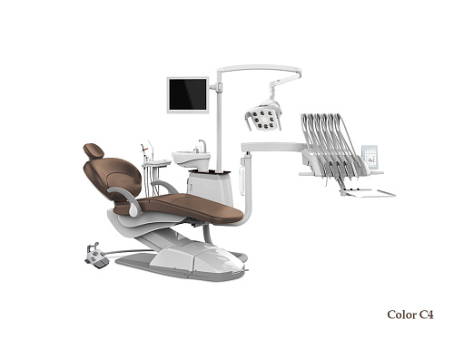 SILVERFOX 8000B-SRS0 – Стоматологическая установка с верхней подачей и с мягкой обивкой